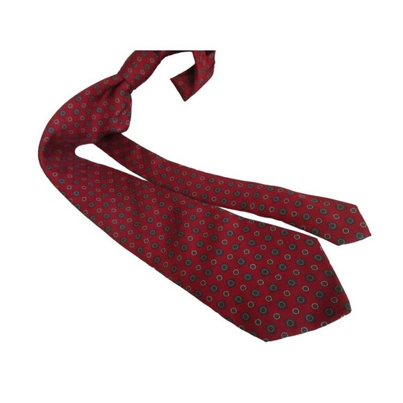 Vintage Mens Silk Neck Tie 3.5” 56" Kuppenheimer Medallion Red - Picture 2 of 5